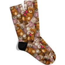 Eğlenceli Çorap  Unisex Cute Teddy Bear Desen Baskılı Çorap