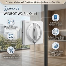 Ecovacs Wınbot Çerçevesiz Camlar Için Uygun, Bataryalı Taşınabilir Istasyonlu ve Islak Mop Destekli Profesyonel Otomatik Cam Silme Robotu - Beyaz