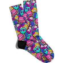 Eğlenceli Çorap Unisex  Popart Music Ex Baskılı Çorap