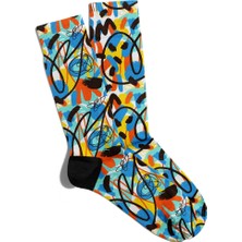 Eğlenceli Çorap Unisex  Renk Geçişleri Popart Baskılı Çorap
