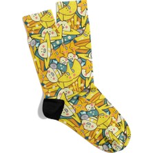 Eğlenceli Çorap Popart Renkli Yıldız Smile Desen Baskılı Çorap