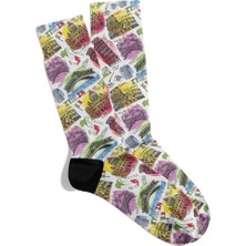 Eğlenceli Çorap  Unisex Italia City X2S  Baskılı Çorap