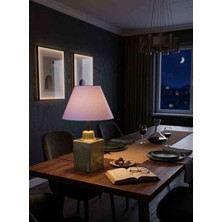 Seramik Hayalleri Dekoratif  Kare Prizma  Seramik  Abajur ABJ0093