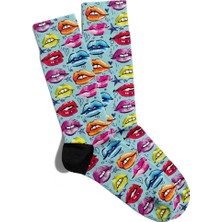 Eğlenceli Çorap Unisex Love Cute Lips Baskılı Çorap