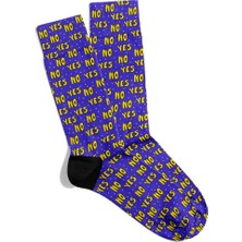 Eğlenceli Çorap Unisex Yes Or No Popart Baskılı Çorap