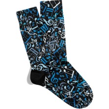 Eğlenceli Çorap Unisex Music Nota Desen Baskılı Çorap