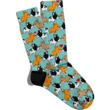 Eğlenceli Çorap Unisex  Sevimli Cift Kopekli Baskılı Çorap