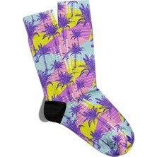 Eğlenceli Çorap Unisex Soft Palmiye Ağaç Desen Baskılı Çorap