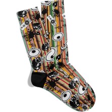 Eğlenceli Çorap Unisex Music Kuru Kafa Baskılı Çorap