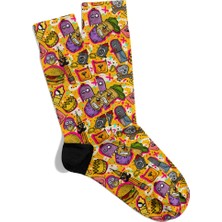 Eğlenceli Çorap Unisex  Food Halloween Desen Baskılı Çorap