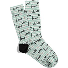 Eğlenceli Çorap  Unisex  Love  Hdx Vlt Baskılı Çorap