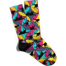 Eğlenceli Çorap Unisex  Black Cat Baskılı Çorap