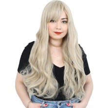 Esranın Dünyası Kahküllü Uzun Dalgalı Fiber Sentetik Peruk - Balköpüğü / Platin Röfleli RSPRK34-ESRDNS