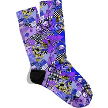 Eğlenceli Çorap Unisex  Rbt Skull X2 Baskılı Çorap