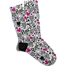 Eğlenceli Çorap Unisex  Meeow Princess Baskılı Çorap