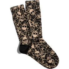 Eğlenceli Çorap Unisex Bones Skull Desen Baskılı Çorap