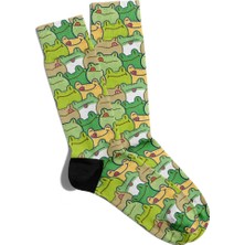 Eğlenceli Çorap Unisex Dilli Kurbağa Popart Baskılı Çorap