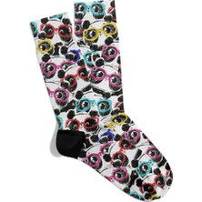 Eğlenceli Çorap Gözlüklü Panda Desen Baskılı Çorap