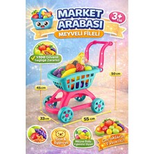 Denapcal Market Arabası Oyuncak Meyveli – Çocuk Alışveriş Arabası Oyuncak Seti