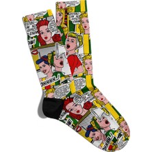 Eğlenceli Çorap Unisex  Popart Ohh Yeap Baskılı Çorap
