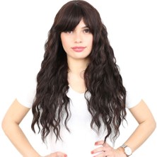 Esranın Dünyası Perçemli Uzun Su Dalgası Fiber Sentetik Peruk- Koyu Kahve RSPRK34-ESRDNS