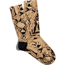 Eğlenceli Çorap Unisex  Snake Yılan Derisi Baskılı Çorap