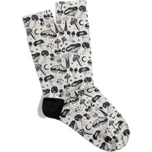 Eğlenceli Çorap Unisex Hw Mantar Moons Baskılı Çorap