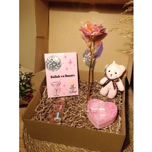 Paganca Ayıcık Anahtarlık - Dilek Şişesi - Sonsuzluk Gülü - Tüllü Kutu - Manifest Kartları Bolluk Başarı