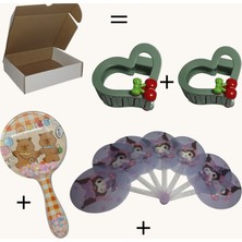 Lunel Accessory Kız Çocuk Saç Aksesuar Seti – Yeşil Saç Tokası, Ayıcıklı Saç Tarağı ve Kuromili Yelpaze 4 Parça Çocuk Saç Tokası Seti Kutulu