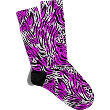 Eğlenceli Çorap Unisex  Zebra Motifli Baskılı Çorap