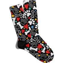 Eğlenceli Çorap Unisex I Love Pati  Kalp  Baskılı Çorap