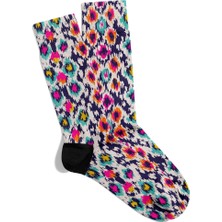 Eğlenceli Çorap  Unisex Leopar Renkli Desen Baskılı Çorap