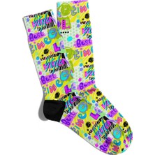 Eğlenceli Çorap Unisex Best Style Popart Baskılı Çorap
