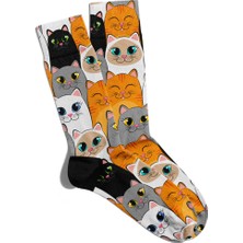 Eğlenceli Çorap Unisex Sevimli Kediler  Baskılı Çorap