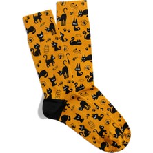 Eğlenceli Çorap  Unisex Puurr Puurr Cat Hllweens Desen Baskılı Çorap