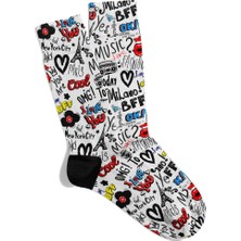 Eğlenceli Çorap  Unisex Cool Omg City Paris Desen Baskılı Çorap