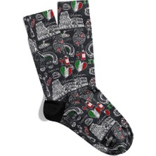 Eğlenceli Çorap  Unisex Ciano Italy City Desen Baskılı Çorap