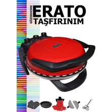 Gözdehome Erato Taşfırınım Doğal Taş Tabanlı Pizza Makinesi - Kırmızı - Taş Fırın Seti
