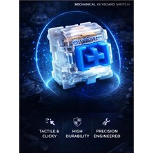 Outemu Mavi Mekanik Klavye Blue Switch Tactile Klik Sesli Yedek Tuş 10 Adet