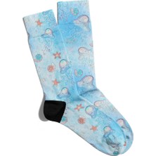 Eğlenceli Çorap Unisex  Deniz Teması Desen Baskılı Çorap