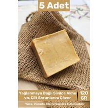 Carlburn #sabun Doğal Güzel Kokulu El Yüz Saç Cilt Vücut Orijinal Bitkisel Mardin Bıttım Sabunu 120G - 5 Adet