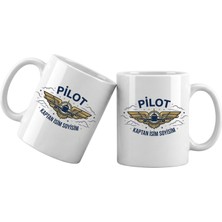 Liya Gift Collection Kişiye Özel Pilot Kupa Bardak – Isim Yazılı Pilot Temalı Meslek Kupası Pilot Hediyesi
