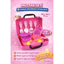 Denapcal Oyuncak Mutfak Seti Valizli 9 Parça – Çocuk Evcilik Mutfak Oyuncak Seti 3+ Yaş