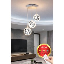 Forecaste 3 Renk Işık Özellikli Kumandalı Salon Mutfak Oturma Yatak Odası Modern LED Sarkıt AVIZE(113-108-114)