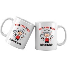 Liya Gift Collection Kişiye Özel Chef Kupa Bardak – Isim Yazılı Chef Temalı Meslek Kupası Chef Hediyesi