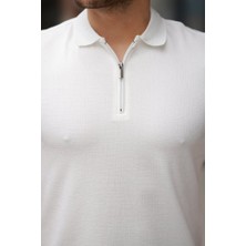 Bi Baksana Erkek Fermuarlı Yaka Kısa Kollu Tişört