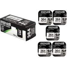 Maxell SR621SW 364 Düğme Pil 1,5 V 5 Adet Yüksek Performanslı Saat ve Cihaz Pili