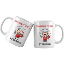 Liya Gift Collection Şef Temalı Kişiye Özel Kupa Bardak – Isim Yazılı Şef Meslek Kupası Şef Hediyesi