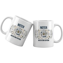 Liya Gift Collection Kişiye Özel Noter Meslek Kupası – Isim Yazılı Hukuk Temalı Noter Kupa Bardak