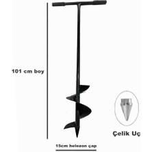Mefsa Teknik Toprak Burgusu 15 cm – Sabit Kollu – Dayanıklı Çelik – Bahçe ve Tarım Için Manuel Toprak Delme Aparatı